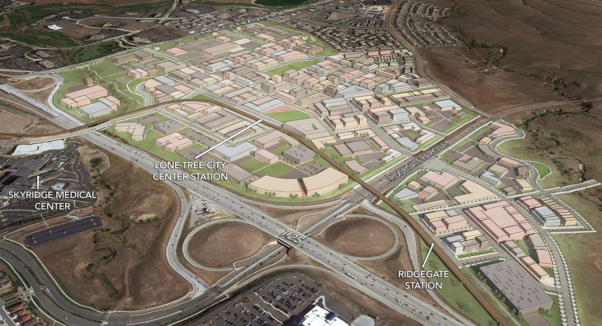 RidgeGate East Village 3D Aerial View